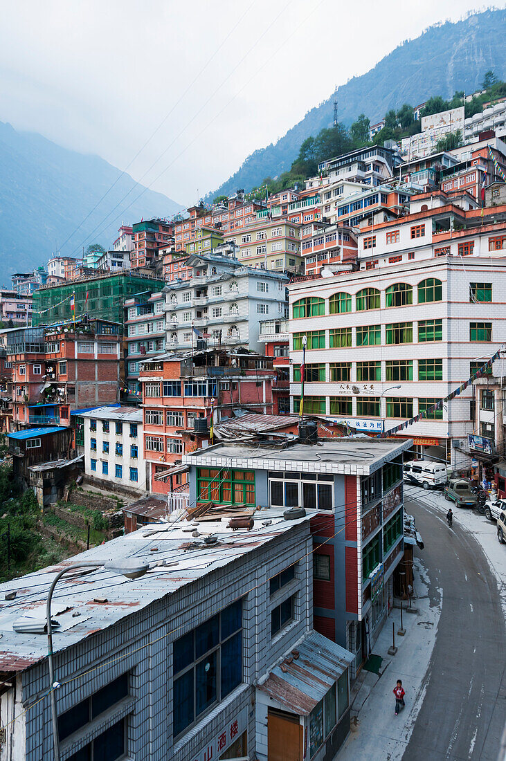 Zhangmuzhen, First Tibetan Town From Nepalese Border Through Friendship Highway; Zhangmuzhen, Tibet, China