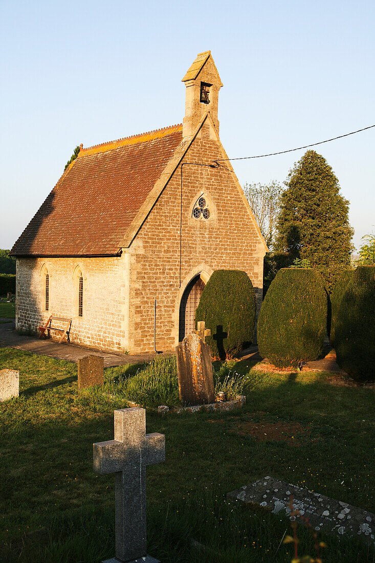 Church In South Cheriton At Sunset; Somerset, England