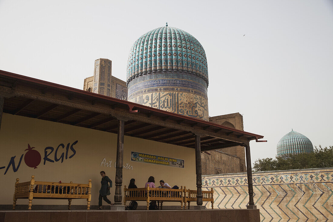 Alfresco Dining In Local Restaurant Beside Bibi Khanum Mosque; Samarkand, Uzbekistan