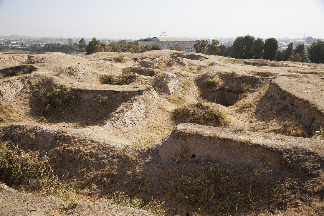 Mud Walls Of Ancient Afrosiab City; Samarkand, Uzbekistan