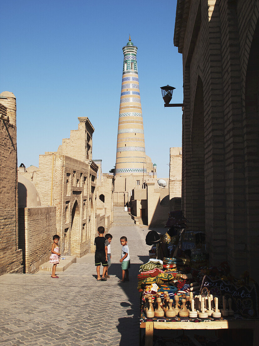 Islam Khoja Minarett, Ichan Kala Altstadt; Chiwa, Usbekistan.