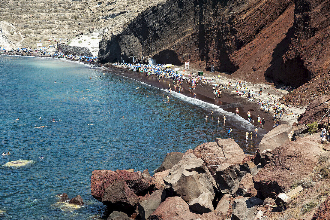 Roter Strand bei Akrotiri; Santorini, Griechenland