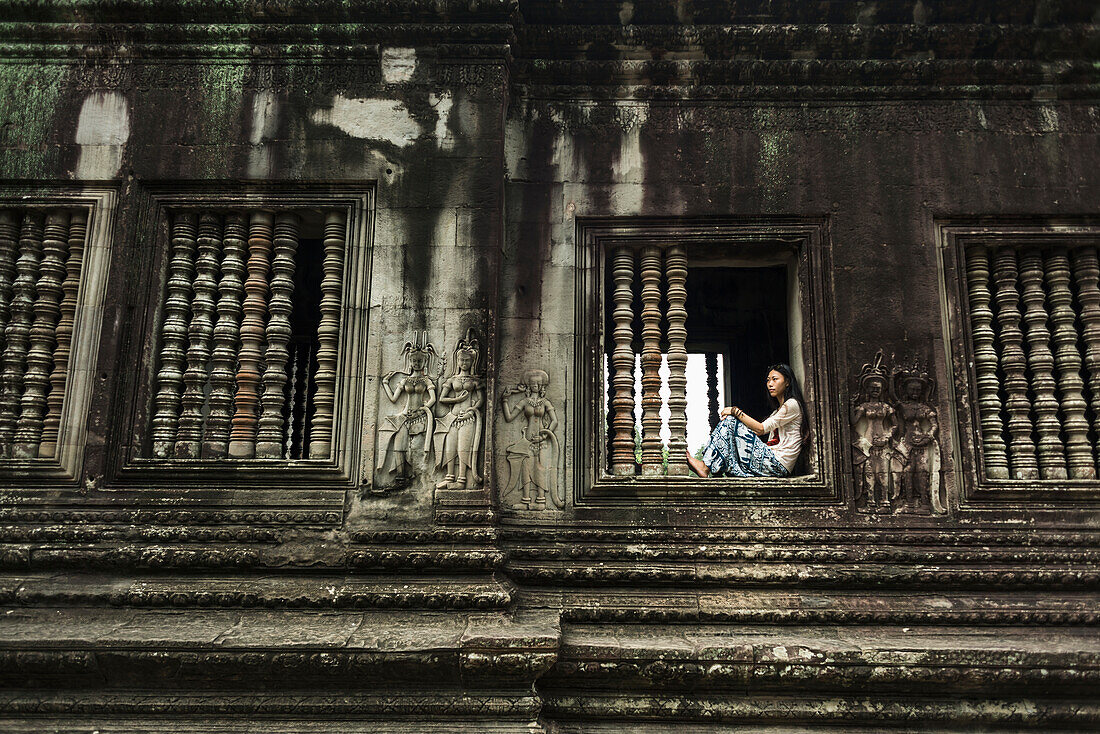 Der beeindruckendste Tempel von Angkor, erbaut von König Suryavarman Ii im 12. Jahrhundert, gewidmet Vishnu; Siem Reap, Kambodscha