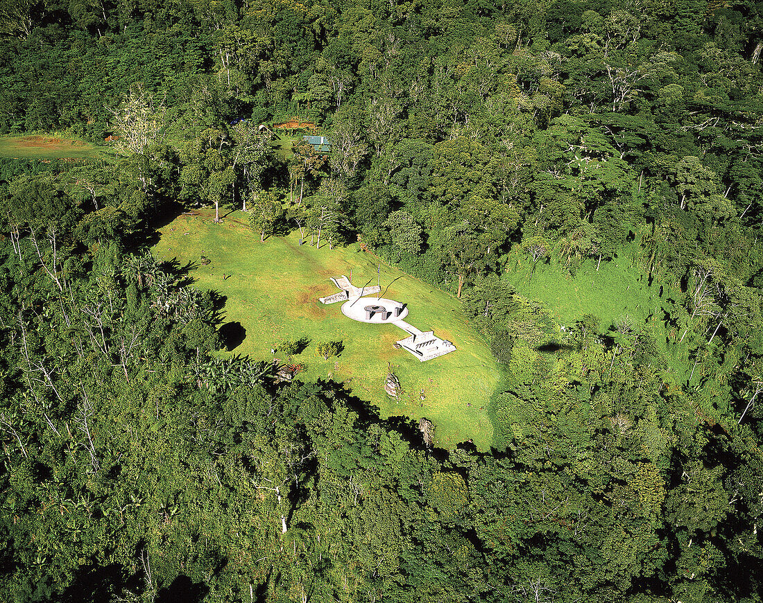 Aerial View Of Kokoda Trail Monument; Kokoda, Papua New Guinea