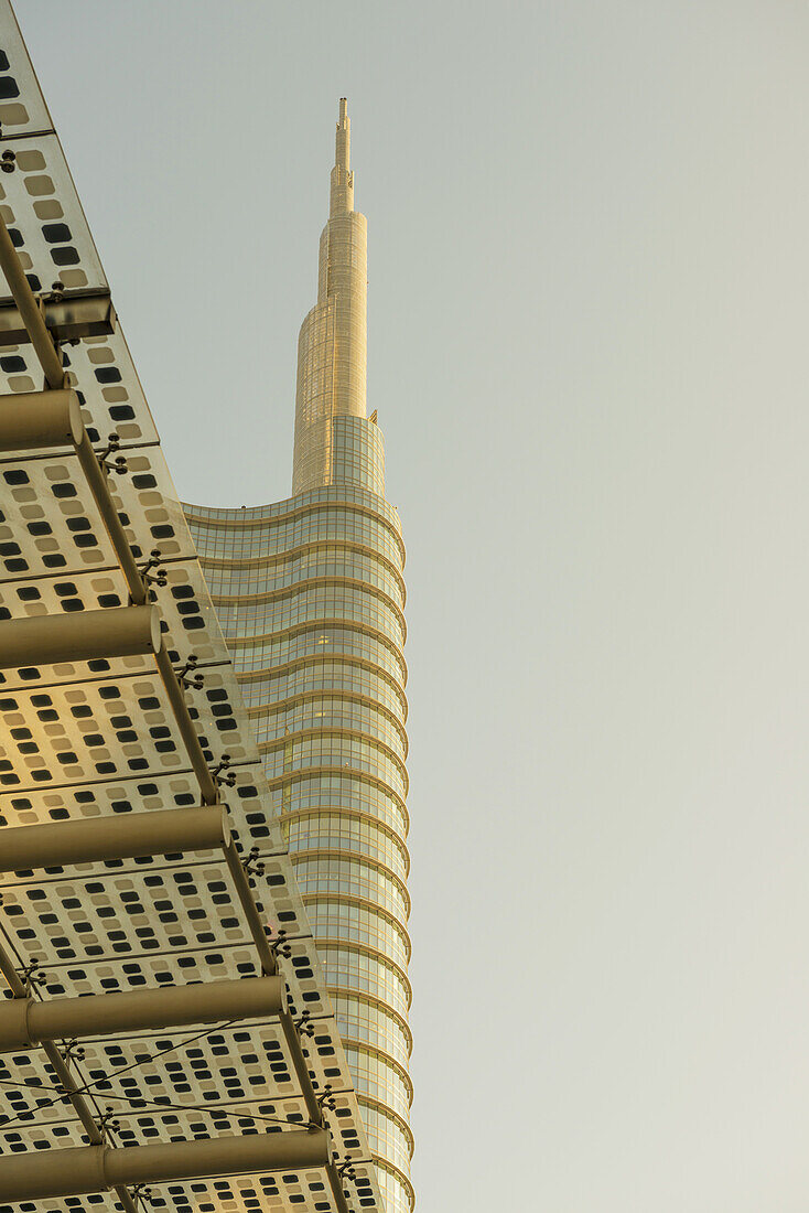 Skyscraper In Financial District; Milan, Lombardy, Italy