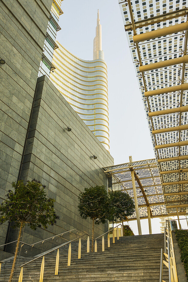 Skyscrapers In The Financial District; Milan, Lombardy, Italy