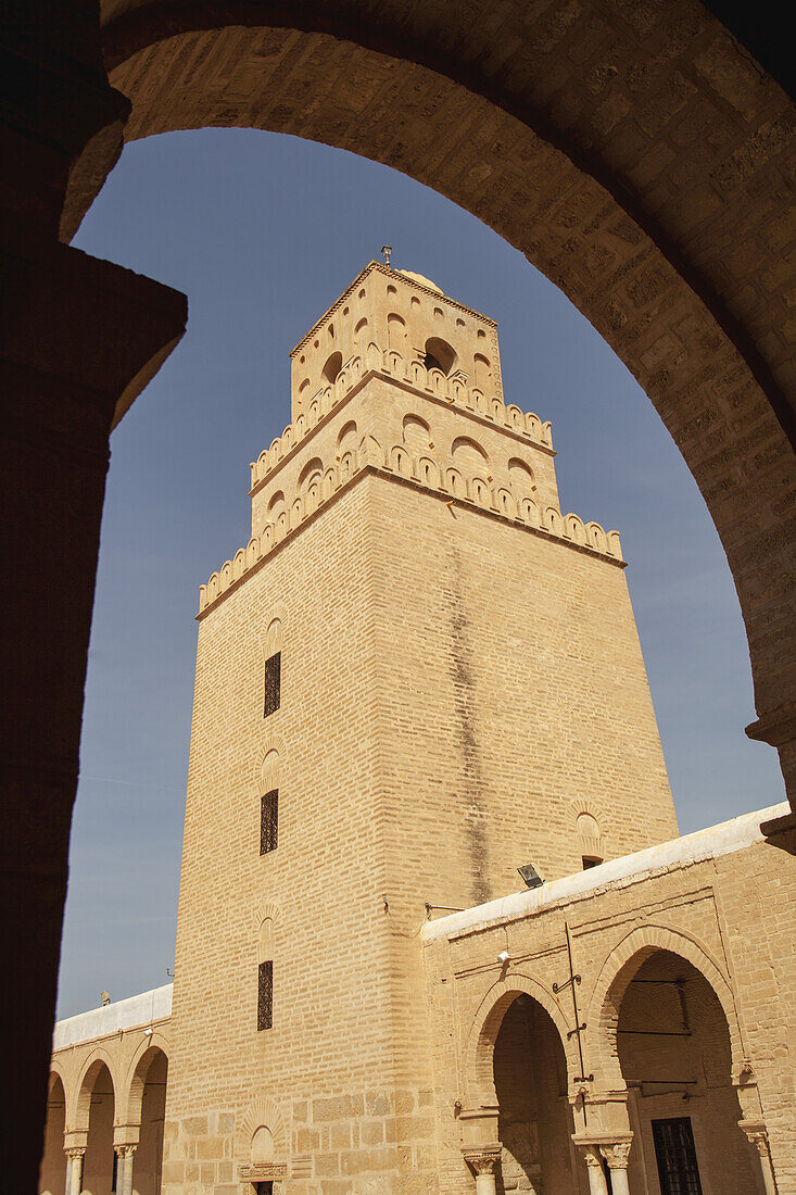 Minarett der Großen Moschee, die Medina; Kairouan, Tunesien