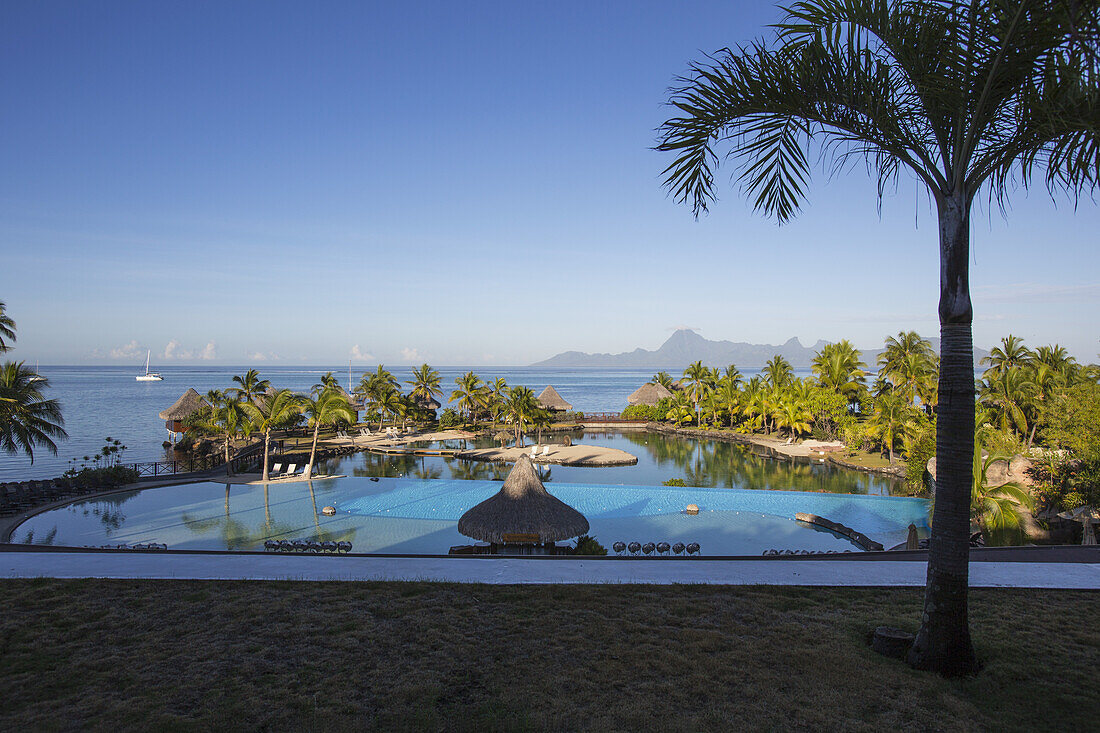 Hotel With Pool And View Of The Ocean; Tahiti