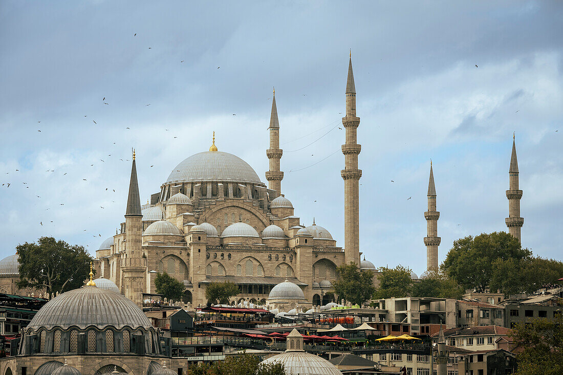 Suleymaniye Mosque on top of the hill; Istanbul, Turkey