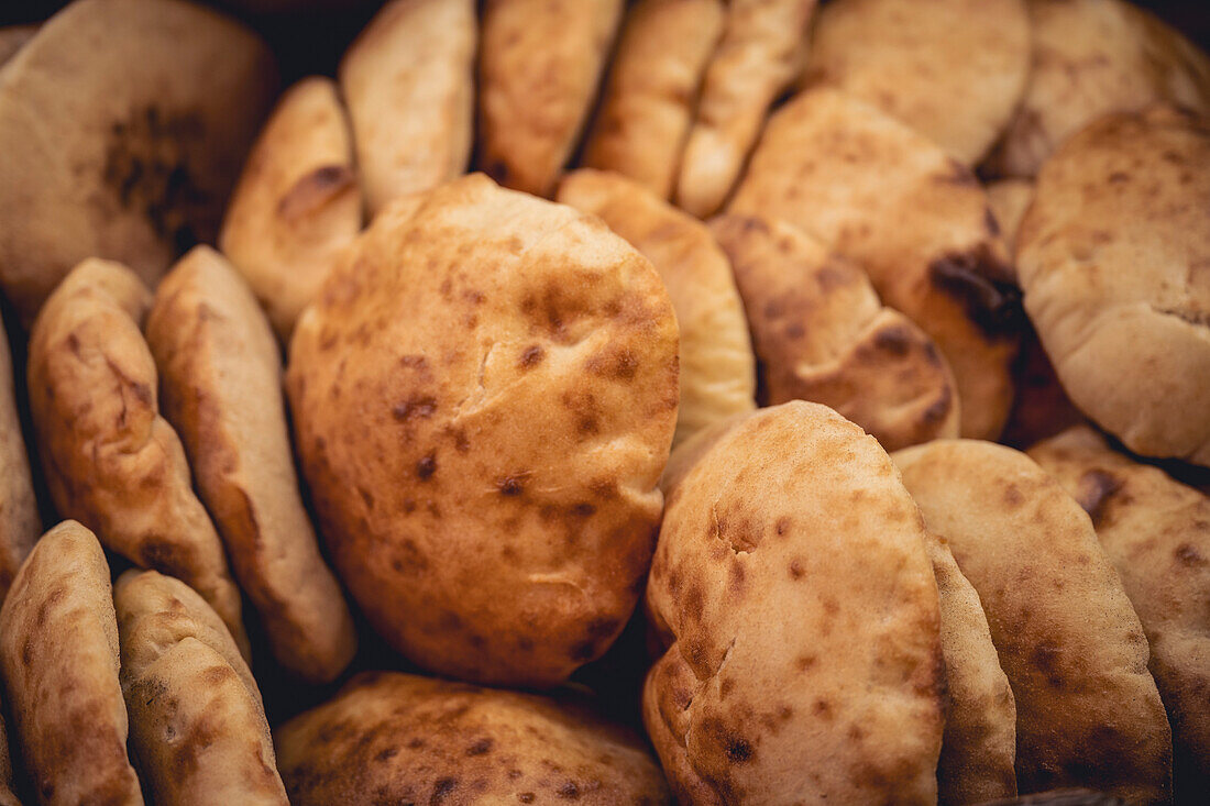 Fresh bread for sale at the Spice Bazaar; Istanbul, Turkey
