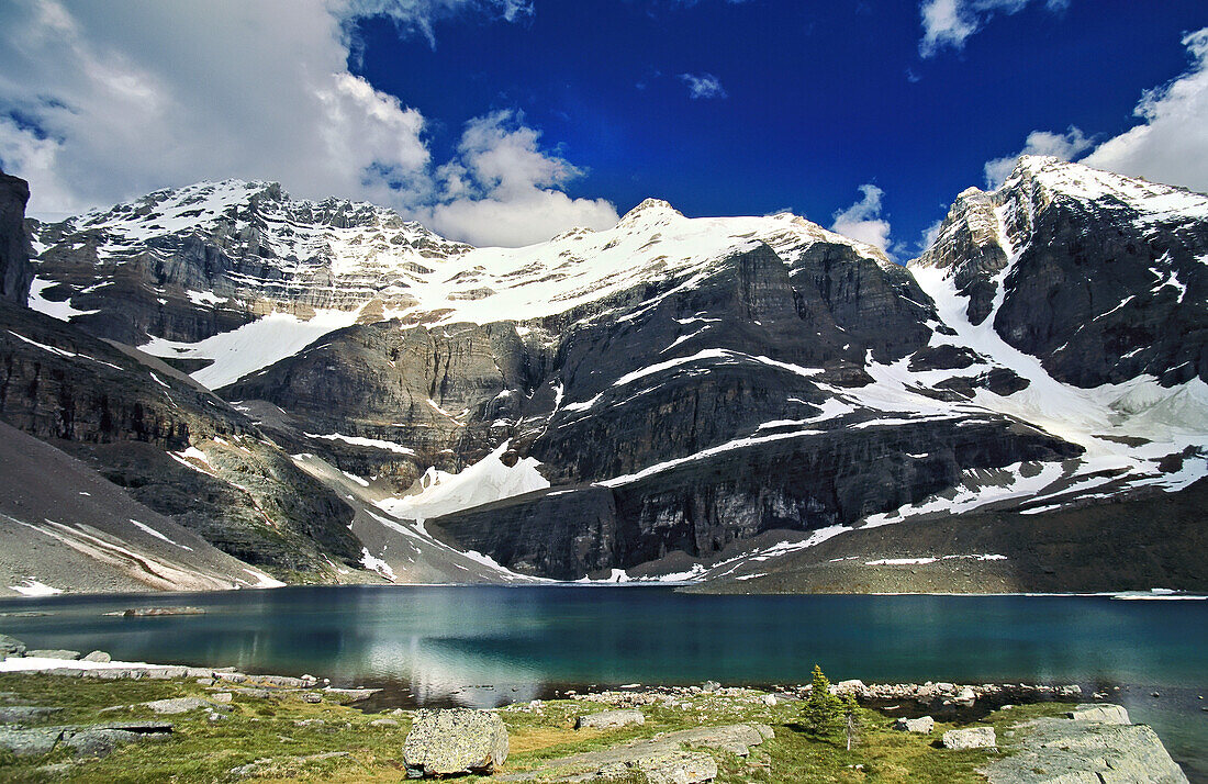 Lake Oesa and the Rocky Mountains in Yoho National Park; British Columbia, Canada