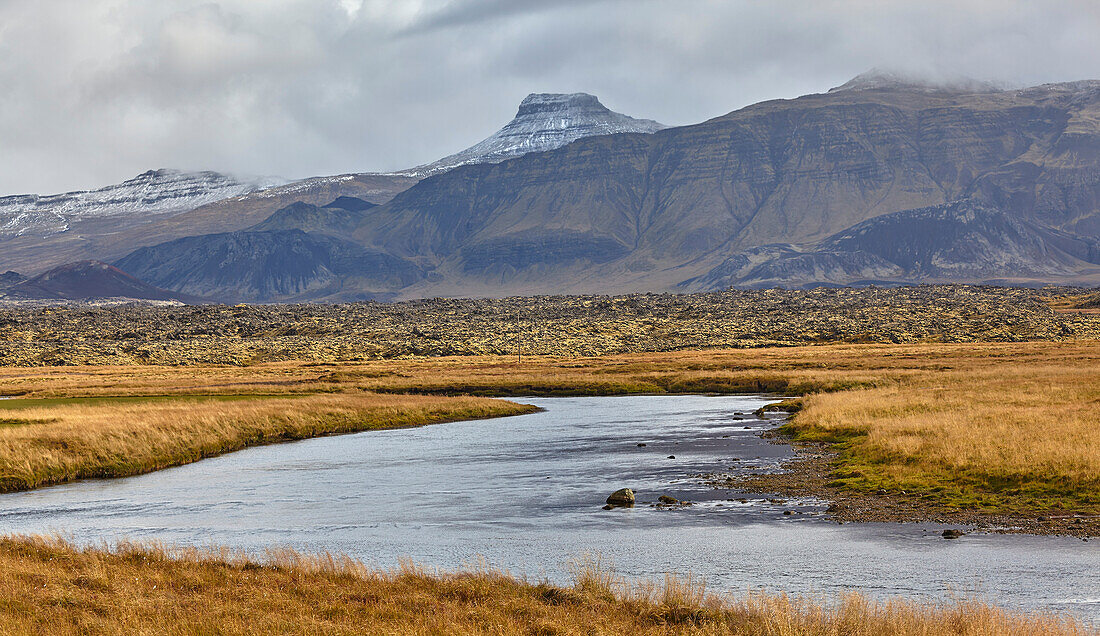 Rugged landscape on the Snaefellsnes peninsula along the west coast of Iceland; Iceland