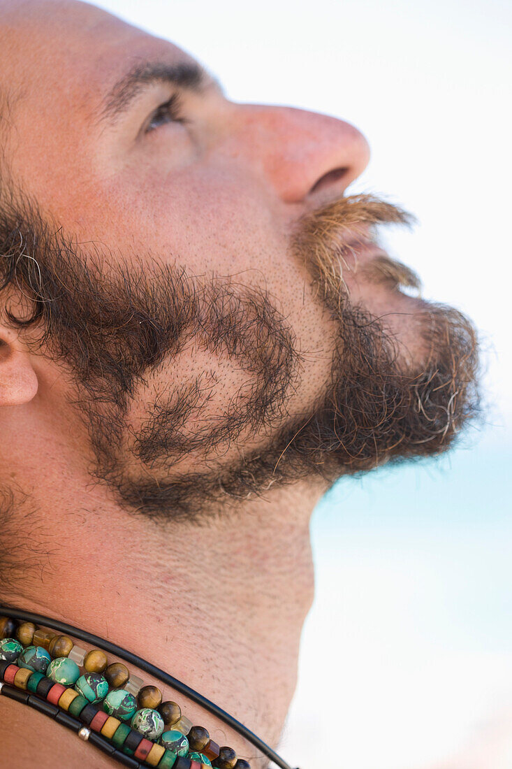 Young Man with Beard in Spiral Shape