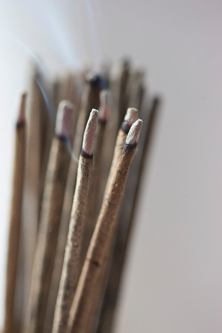 Bunch of Burning Incense Sticks