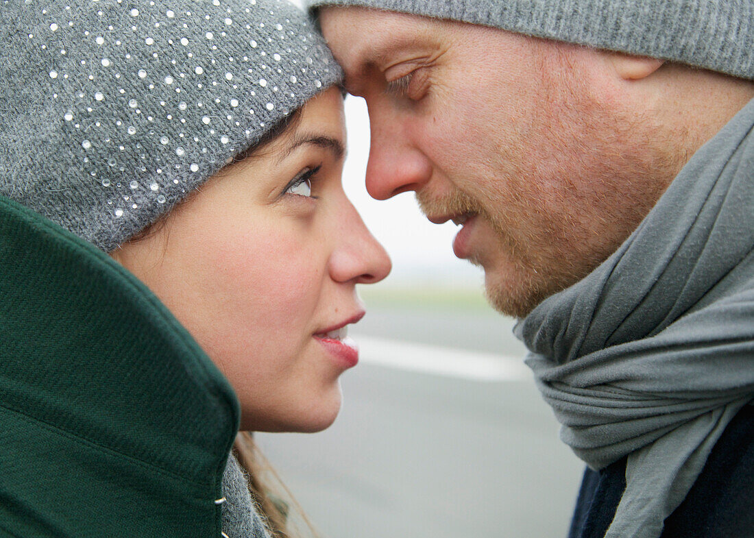 Couple Face to Face, Close-up view