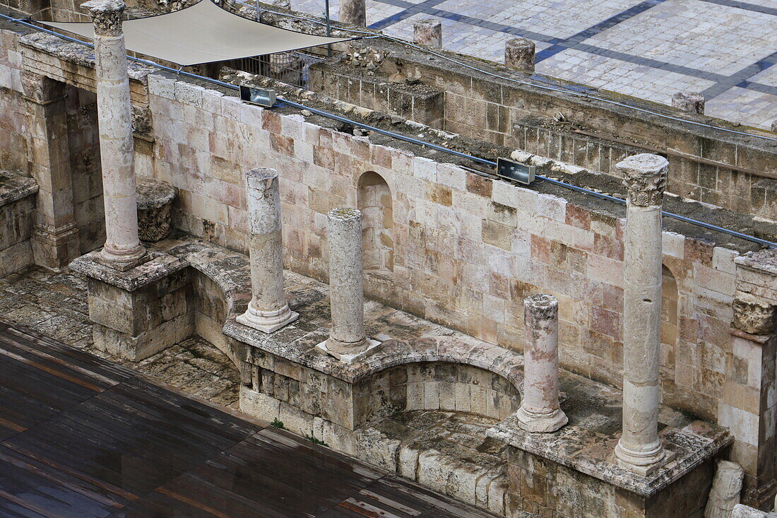 Nahaufnahme des römischen Theaters in Amman, Jordanien, Naher Osten