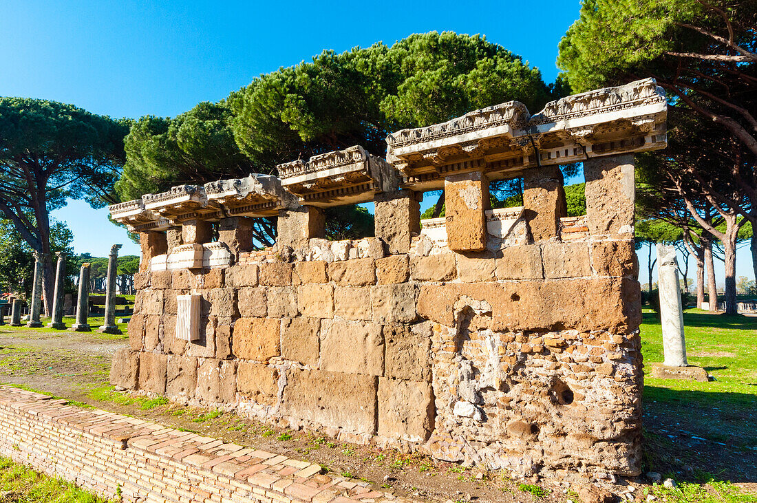 Theater, Ostia Antica archaeological site, Ostia, Rome province, Latium (Lazio), Italy, Europe