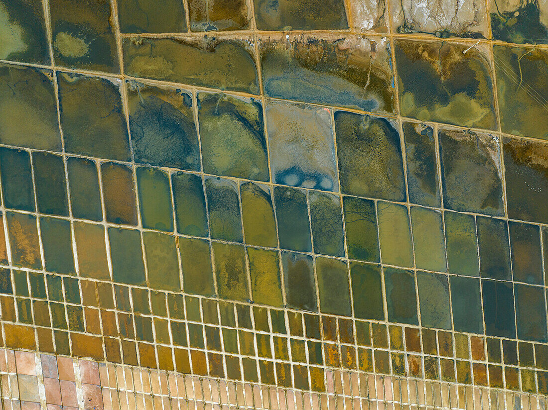 Aerials of the salinas (salt pans) of Benguela, Angola, Africa