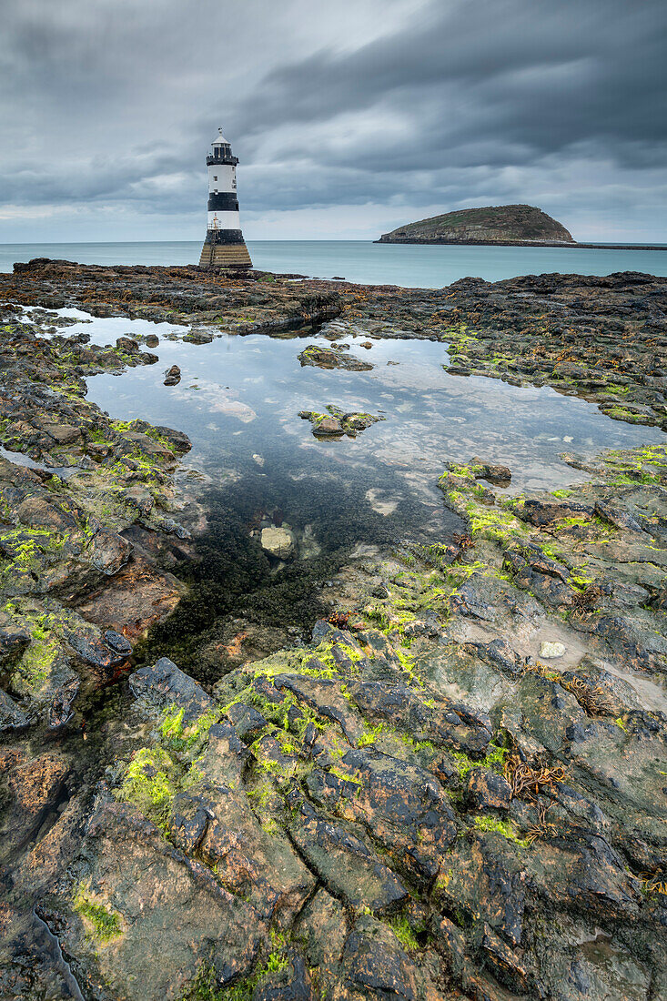 Trwyn Du Lighthouse, Penmon Point, Anglesey, Wales, Vereinigtes Königreich, Europa