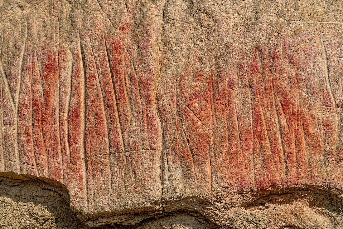 Indian rock carving, Writing-on-Stone Provincial Park, UNESCO World Heritage Site, Alberta, Canada, North America