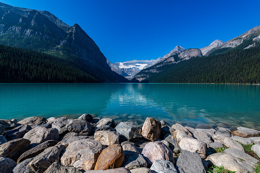 Lake Louise, Banff-Nationalpark, UNESCO-Welterbe, Alberta, Rocky Mountains, Kanada, Nordamerika