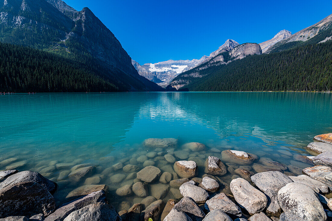 Lake Louise, Banff-Nationalpark, UNESCO-Welterbe, Alberta, Rocky Mountains, Kanada, Nordamerika