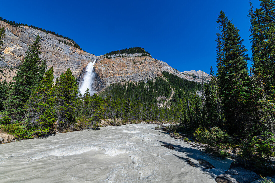 Takakkaw Falls, zweithöchster Wasserfall in Kanada, Yoho-Nationalpark, UNESCO-Welterbe, British Columbia, Kanada, Nordamerika
