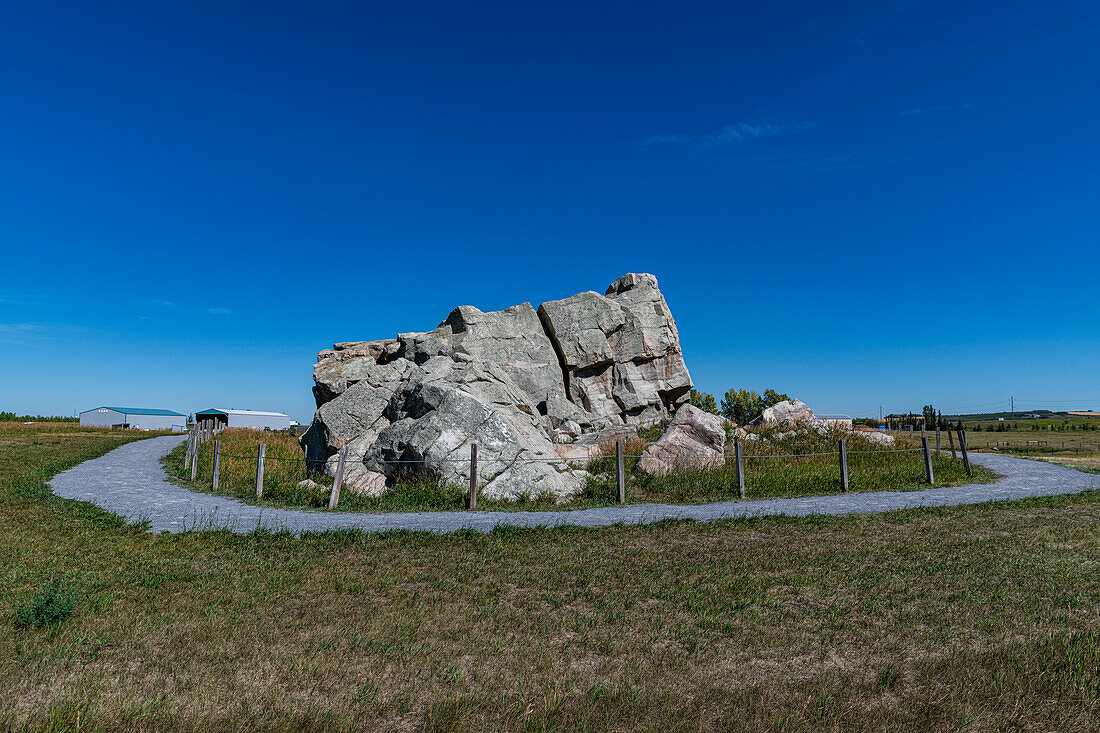 Big Rock, the largest glacial erratic, Okotoks, Alberta, Canada, North America