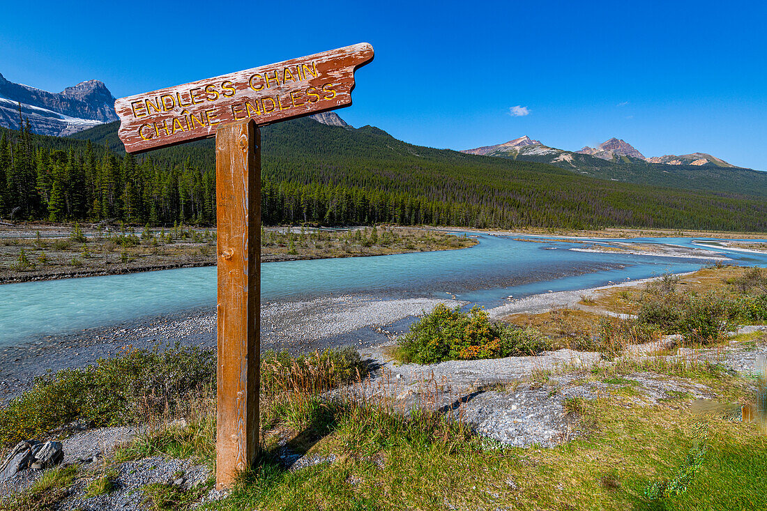 Athabasca-Fluss, Glacier Parkway, Alberta, Kanada, Nordamerika