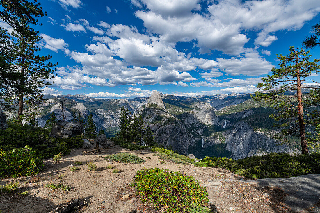 View over Yosemite National Park with Half Dome, UNESCO World Heritage Site, California, United States of America, North America