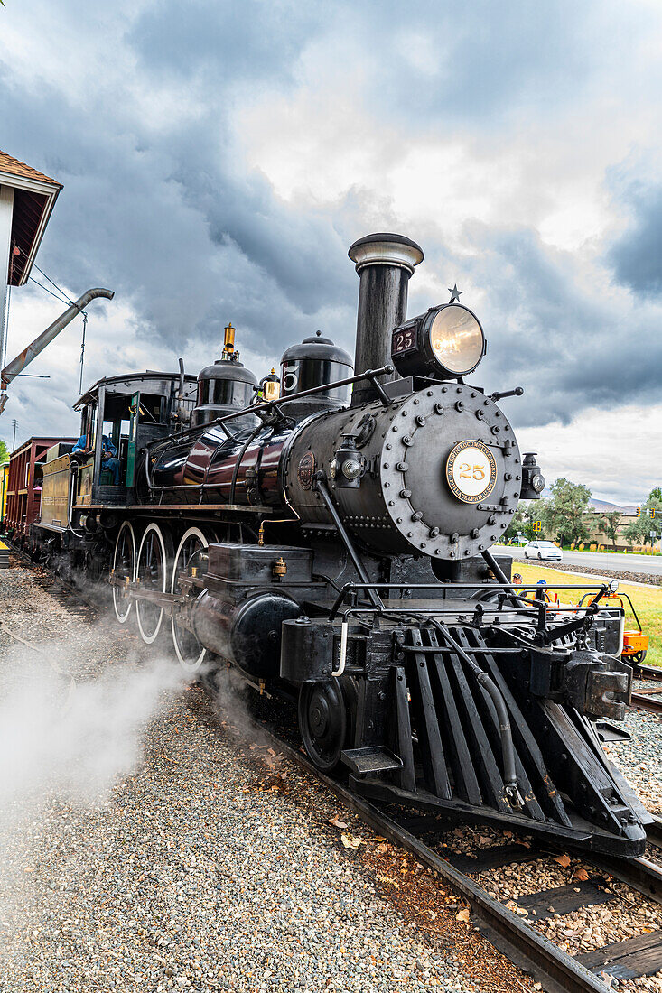 Dampfzug im Nevada State Railroad Museum, Carson City, Nevada, Vereinigte Staaten von Amerika, Nordamerika