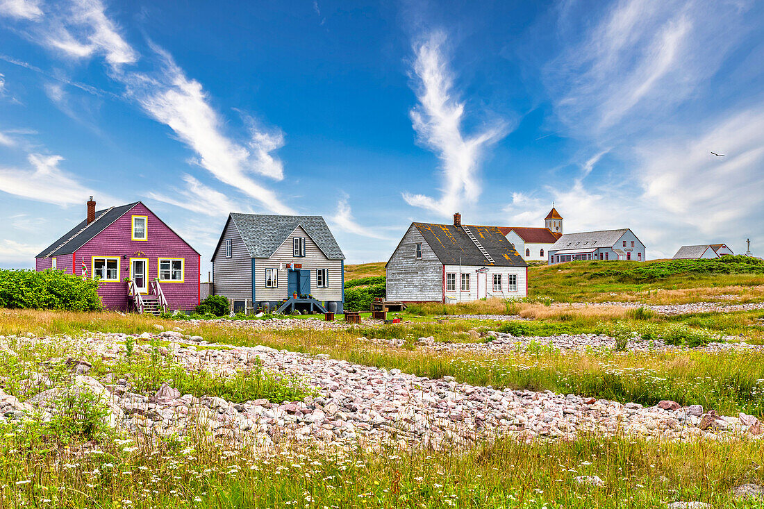 Alte Fischerhäuser, Ile aux Marins, Fischerinsel, Gebietskörperschaft Saint-Pierre und Miquelon, Überseeische Gebietskörperschaft Frankreichs, Nordamerika