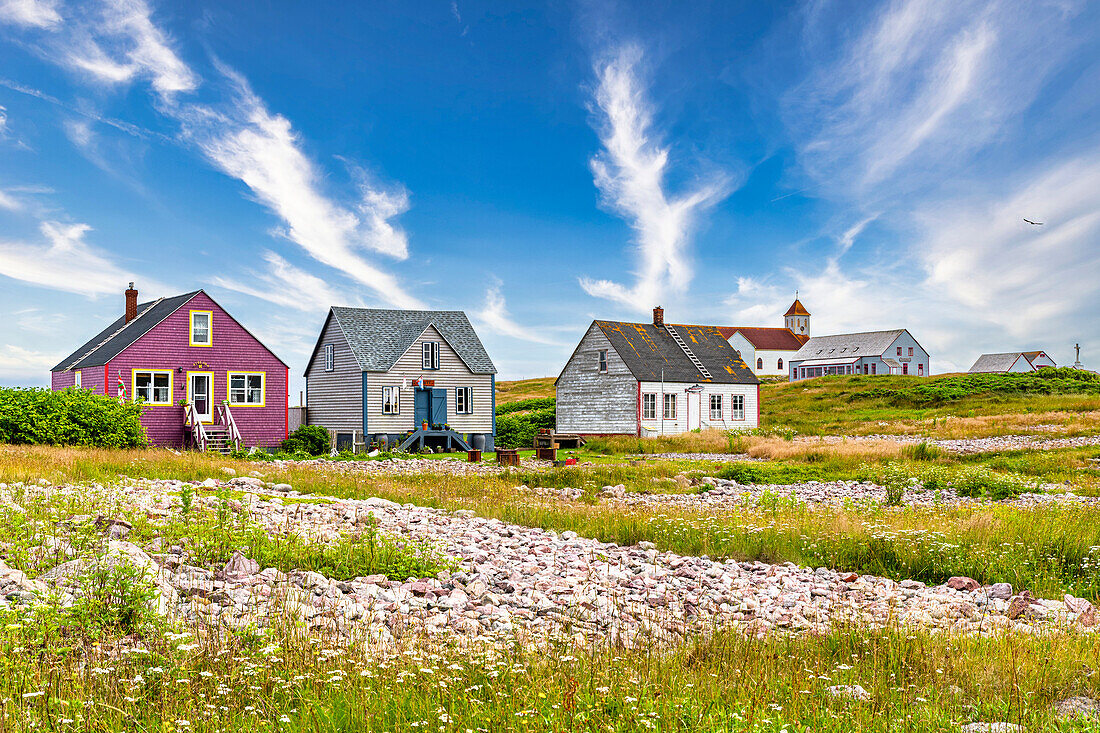 Old fishing houses, Ile aux Marins, fishermen's island, Territorial Collectivity of Saint-Pierre and Miquelon, Overseas Collectivity of France, North America