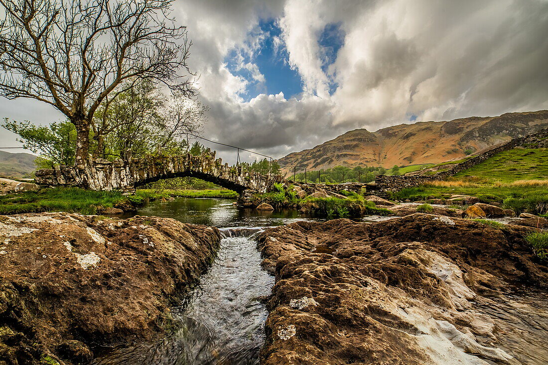 Slaters Bridge, Little Langdale Valley, Lake District National Park, UNESCO World Heritage Site, Cumbria, England, United Kingdom, Europe