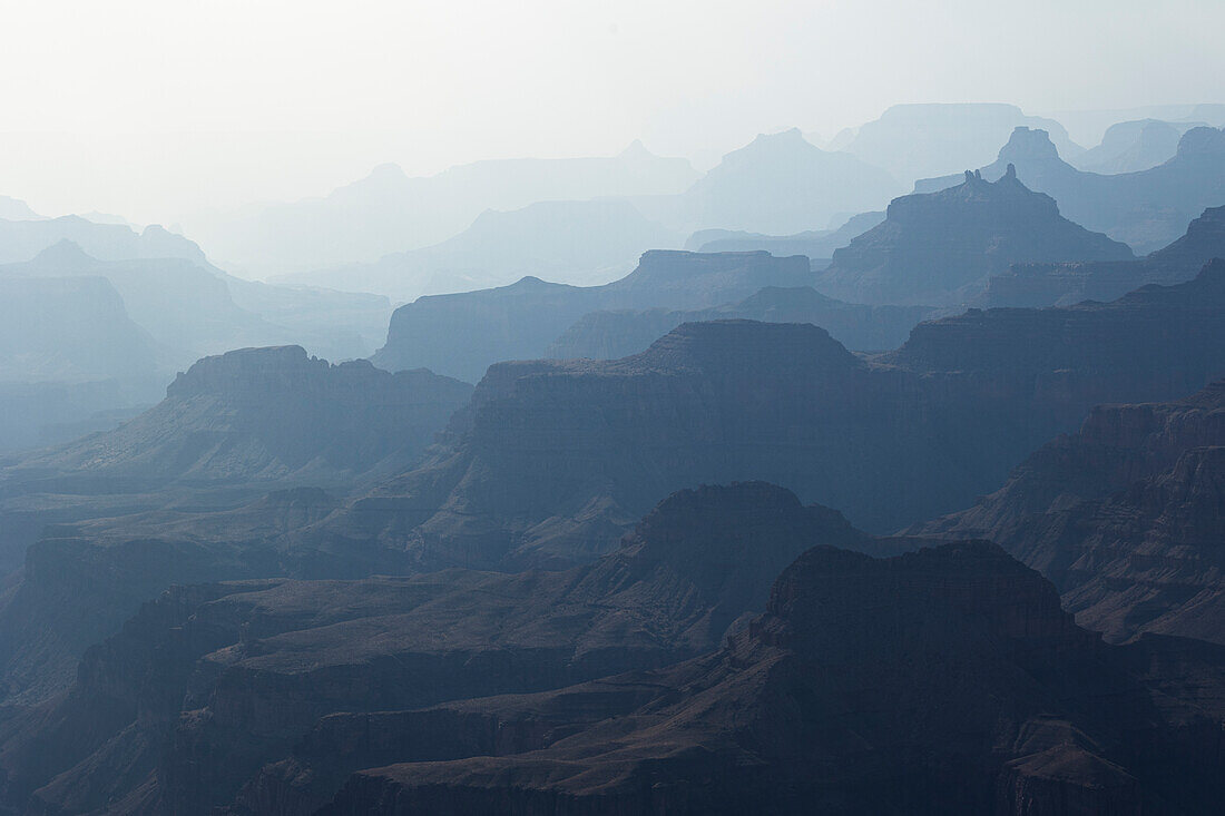 A fantastic play of lights illuminates the Grand Canyon during a summer day, Tusayan, Arizona, United States of America, North America