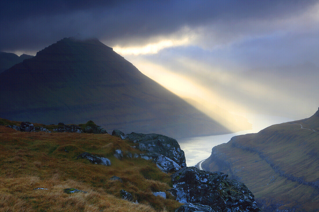 Mountains at Funningur, Eysturoy, Faroe Islands, Denmark, Europe