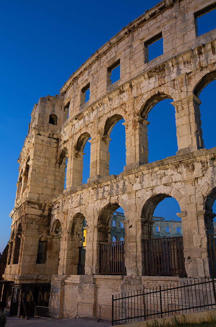 Pula Arena, Roman Amphitheater, constructed between 27 BC and 68 AD, Pula, Croatia, Europe