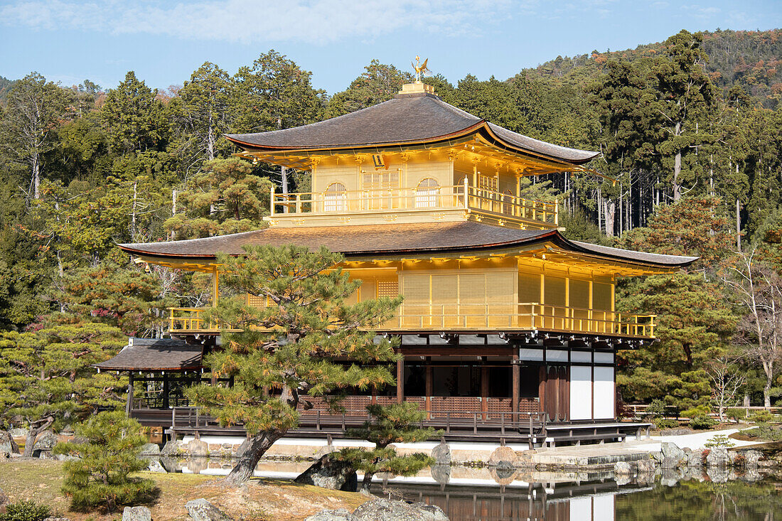 Kinkaku-ji Golden Pavilion Temple, UNESCO World Heritage Site, Kyoto, Honshu, Japan, Asia