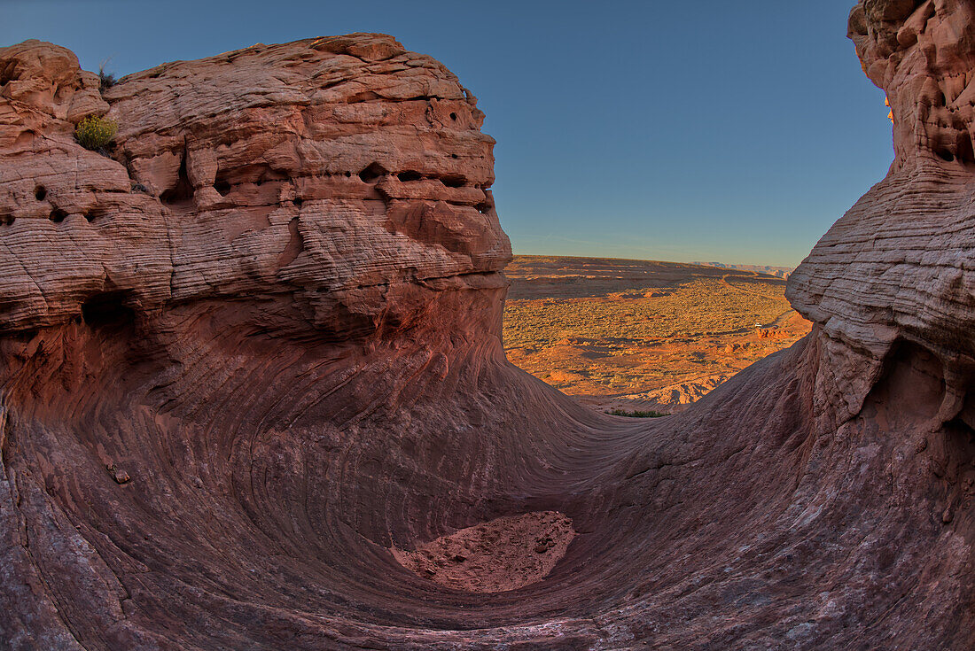 The west rock ridge of the New Wave along the Beehive Trail in the Glen Canyon Recreation Area near Page, Arizona, United States of America, North America