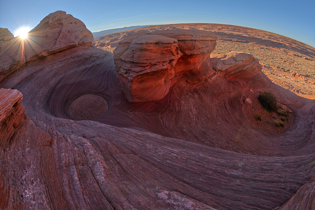 The west rock ridge of the New Wave along the Beehive Trail in the Glen Canyon Recreation Area near Page, Arizona, United States of America, North America