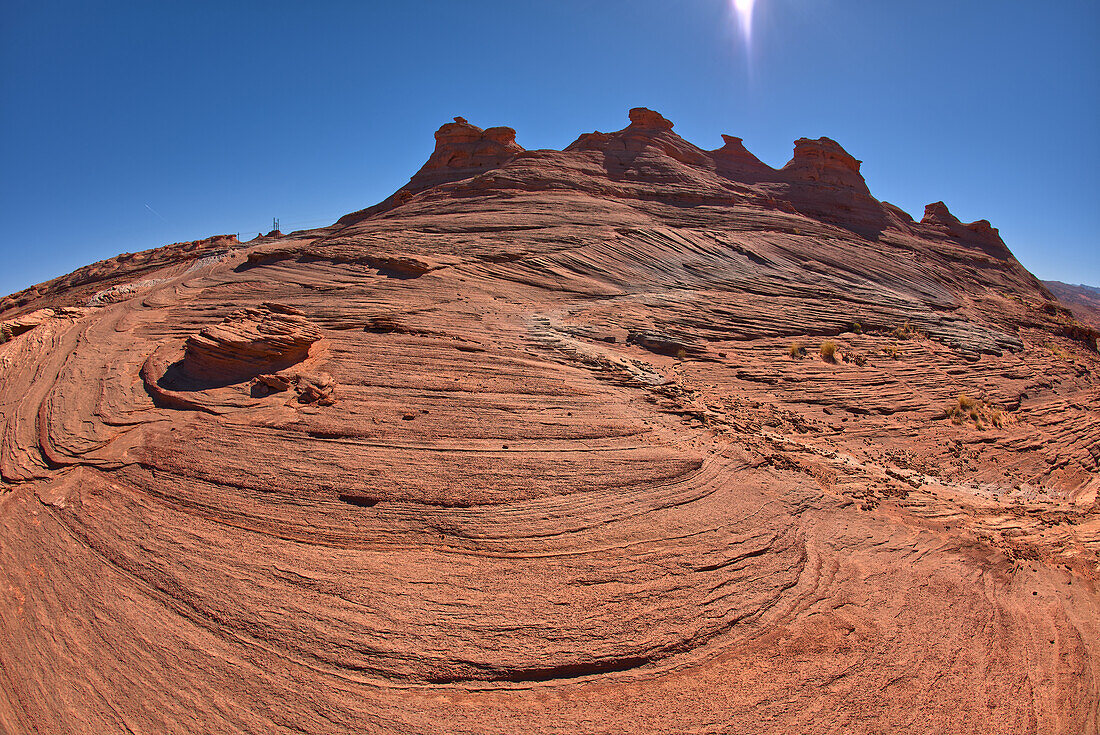 Die östlichen Felsen der New Wave entlang des Beehive Trails in der Glen Canyon Recreation Area in der Nähe von Page, Arizona, Vereinigte Staaten von Amerika, Nordamerika