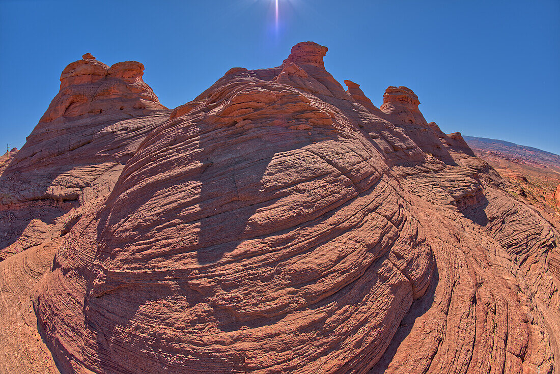 Die östlichen Felsen der New Wave entlang des Beehive Trails in der Glen Canyon Recreation Area in der Nähe von Page, Arizona, Vereinigte Staaten von Amerika, Nordamerika
