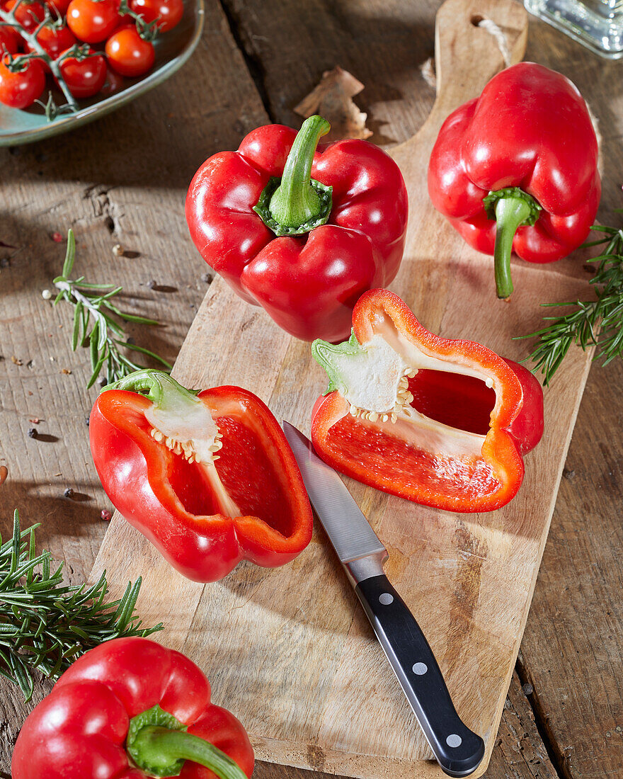 Red bell peppers, Capsicum annuum