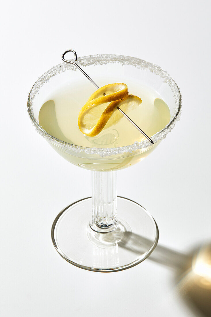 Lemon cocktail on a white background