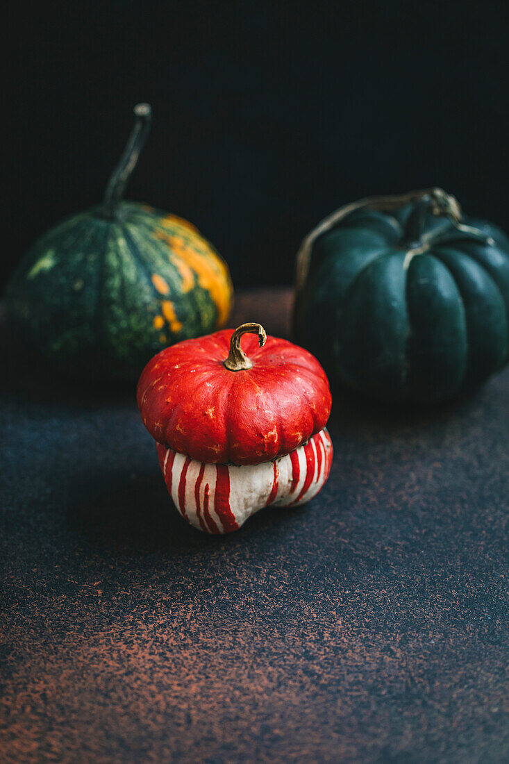 A pumpkin on a dark background