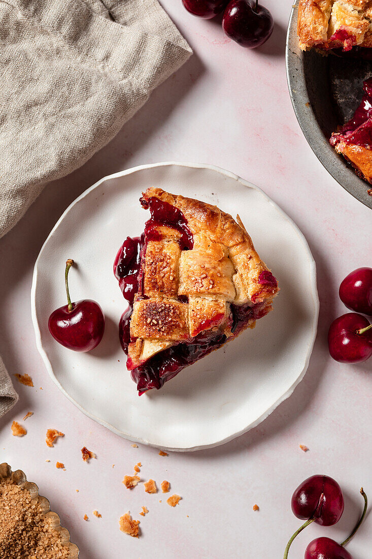 Cherry tart with lattice crust