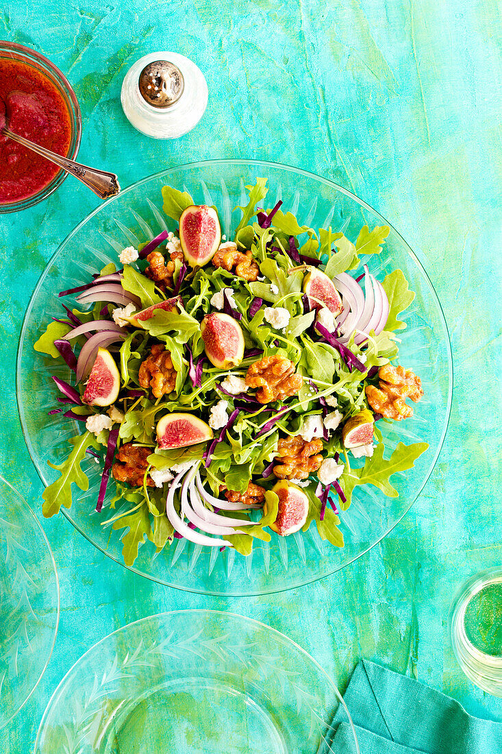 Rucola-Feigen-Salat mit Feigen-Feta-Vinaigrette