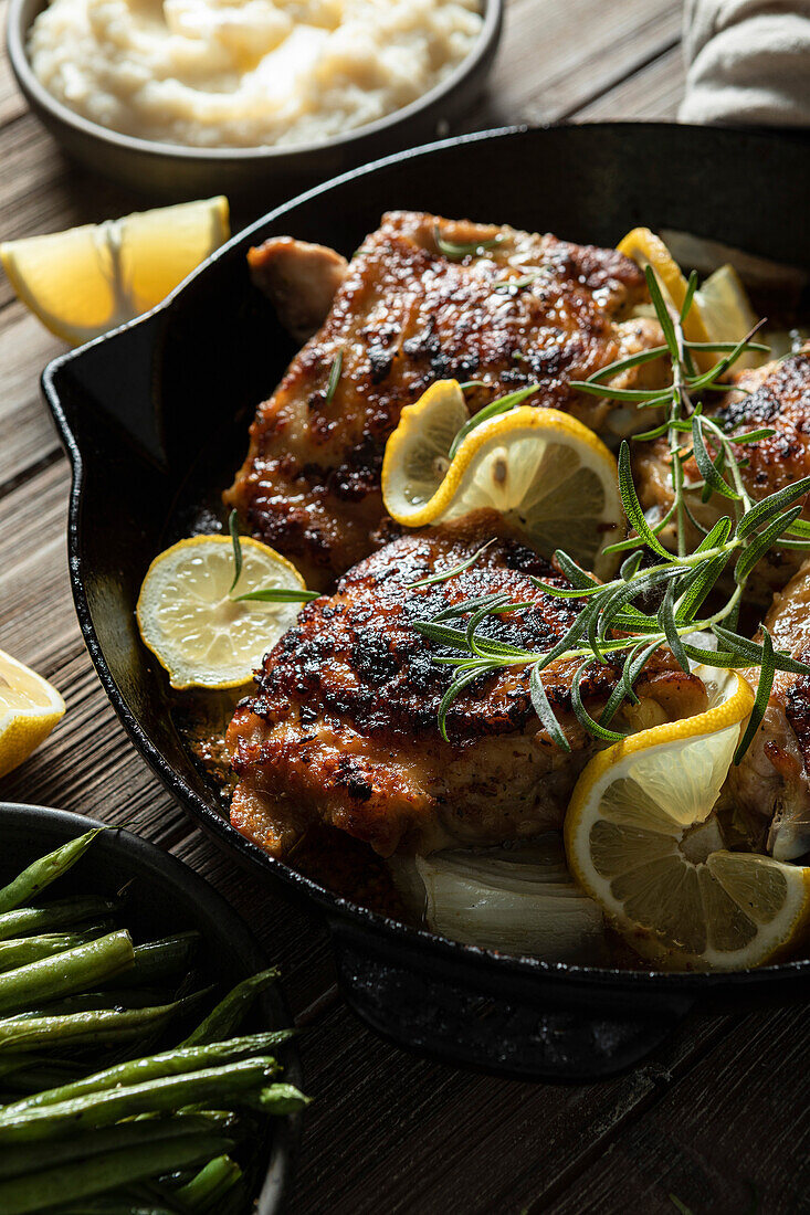 Chicken thighs with rosemary and lemon