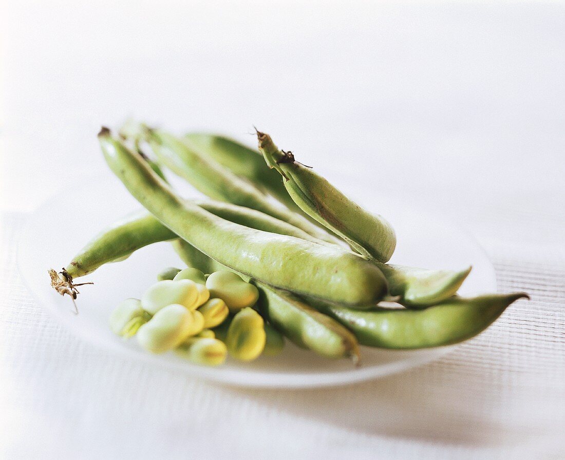 Broad beans on plate
