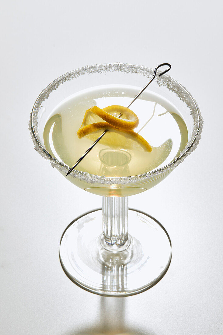 Lemon cocktail on a white background